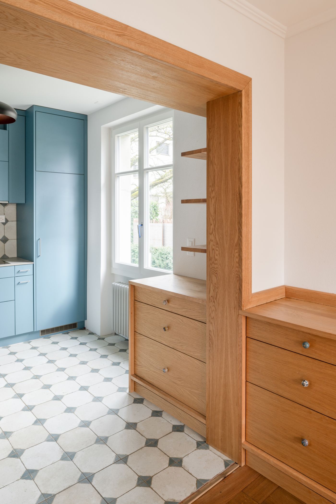 Retro-Küche in Baby-blau